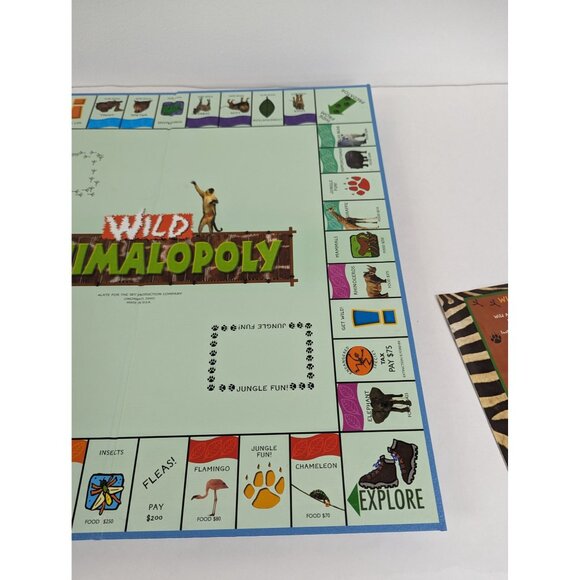 Wild Animal-Opoly Board Game Monopoly Themed Replacement Board & Instructions - Picture 3 of 7